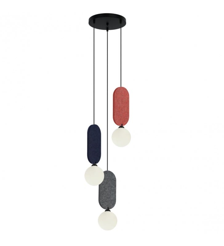 Oryginalna 3 zwisowa lampa w stylu new retro Lorenzo do salonu jadalni nad stół