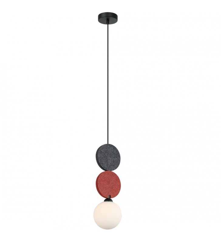 Lampa wisząca Andrea szklana kula dekoracje z filcu do salonu sypialni