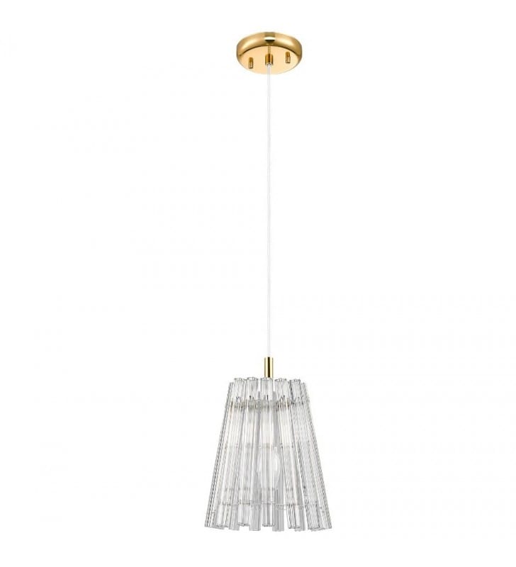 Lampa wisząca Bach szklana ze złotym wykończeniem