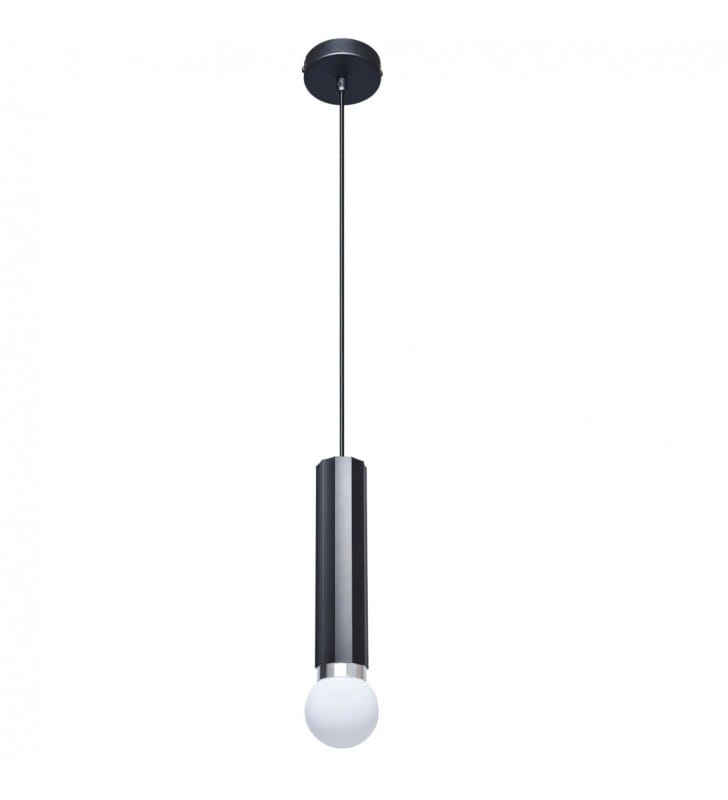 Lampa wisząca Macera czarna pojedyncza bez klosza minimalizm 1xE27
